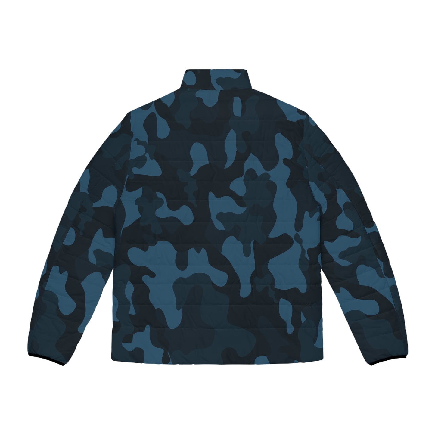 Blue Camo Puffer Jacket For Men | Classic Military Design