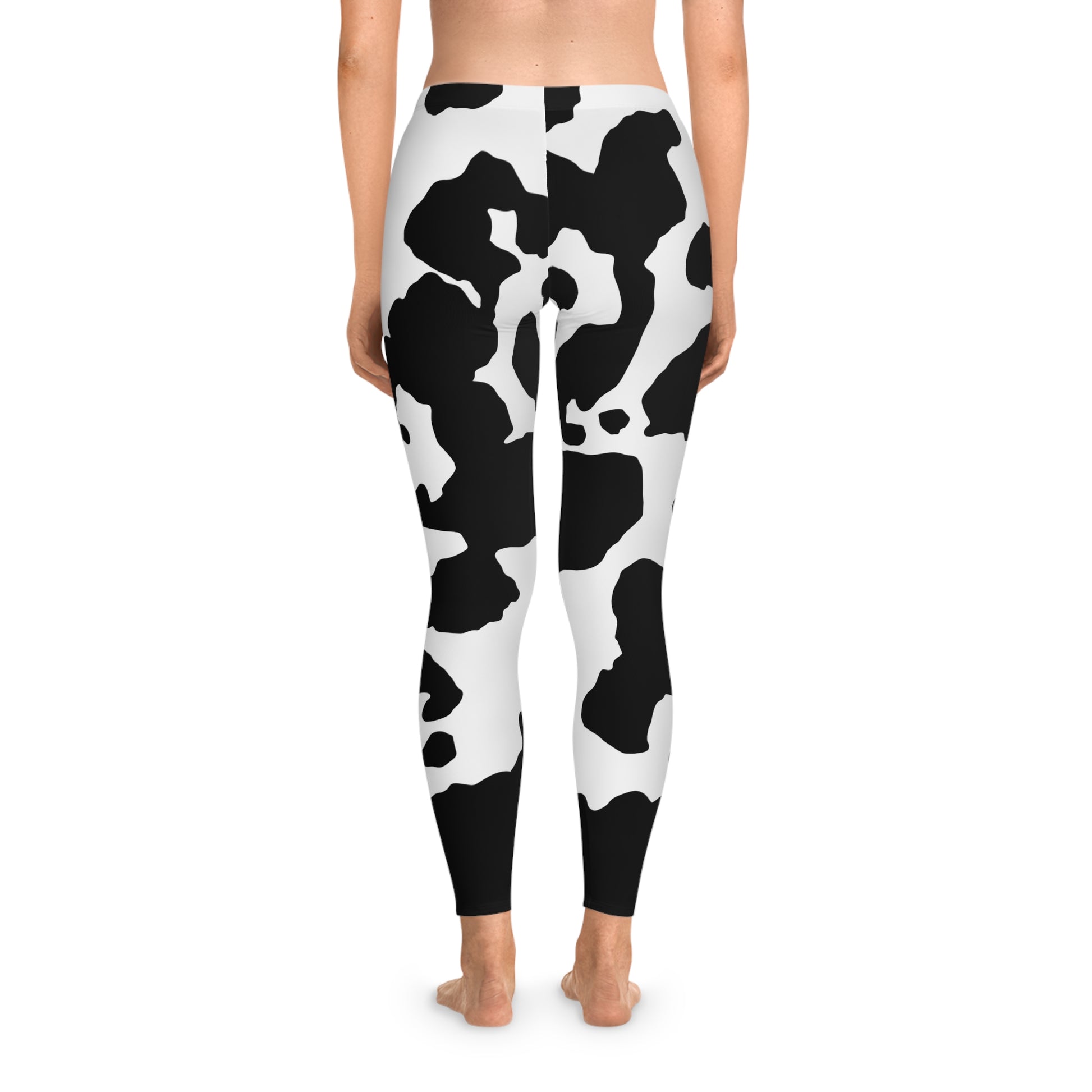 Black & White Camo Leggings For Women | Mid Waist Fit