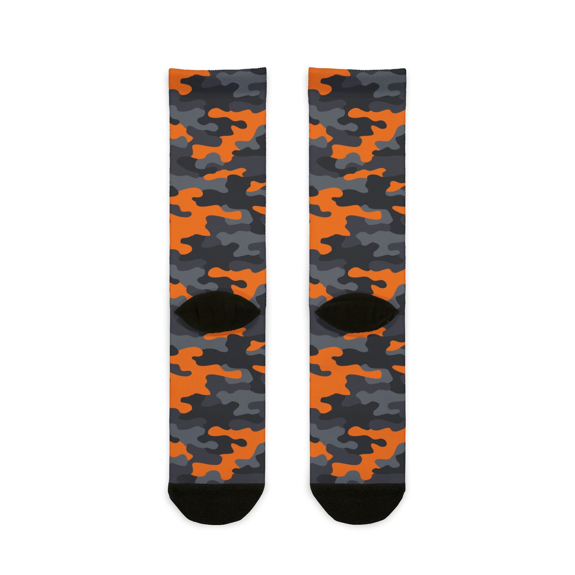 Camo Socks | Orange, Black, and Gray | Sublimation Crew