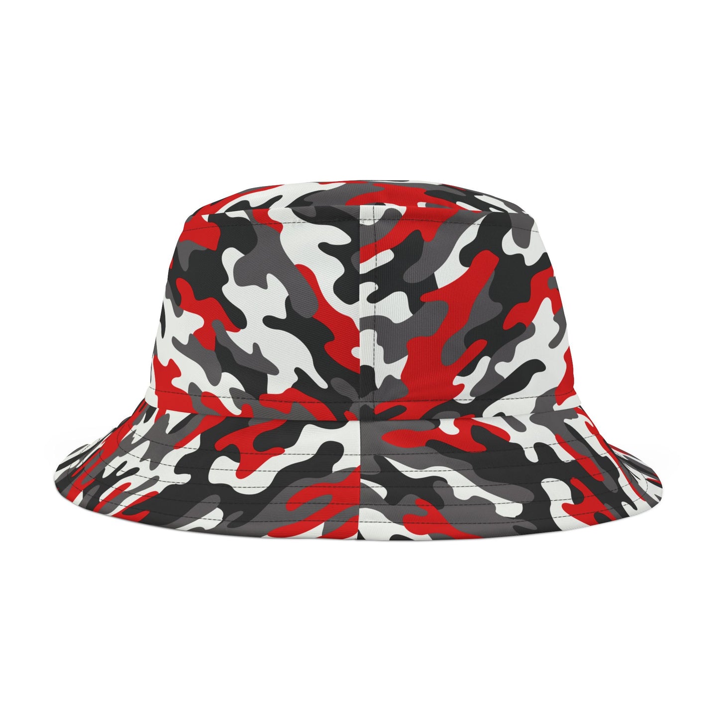 Camo Bucket Hat | Red, Black, and White Camouflage