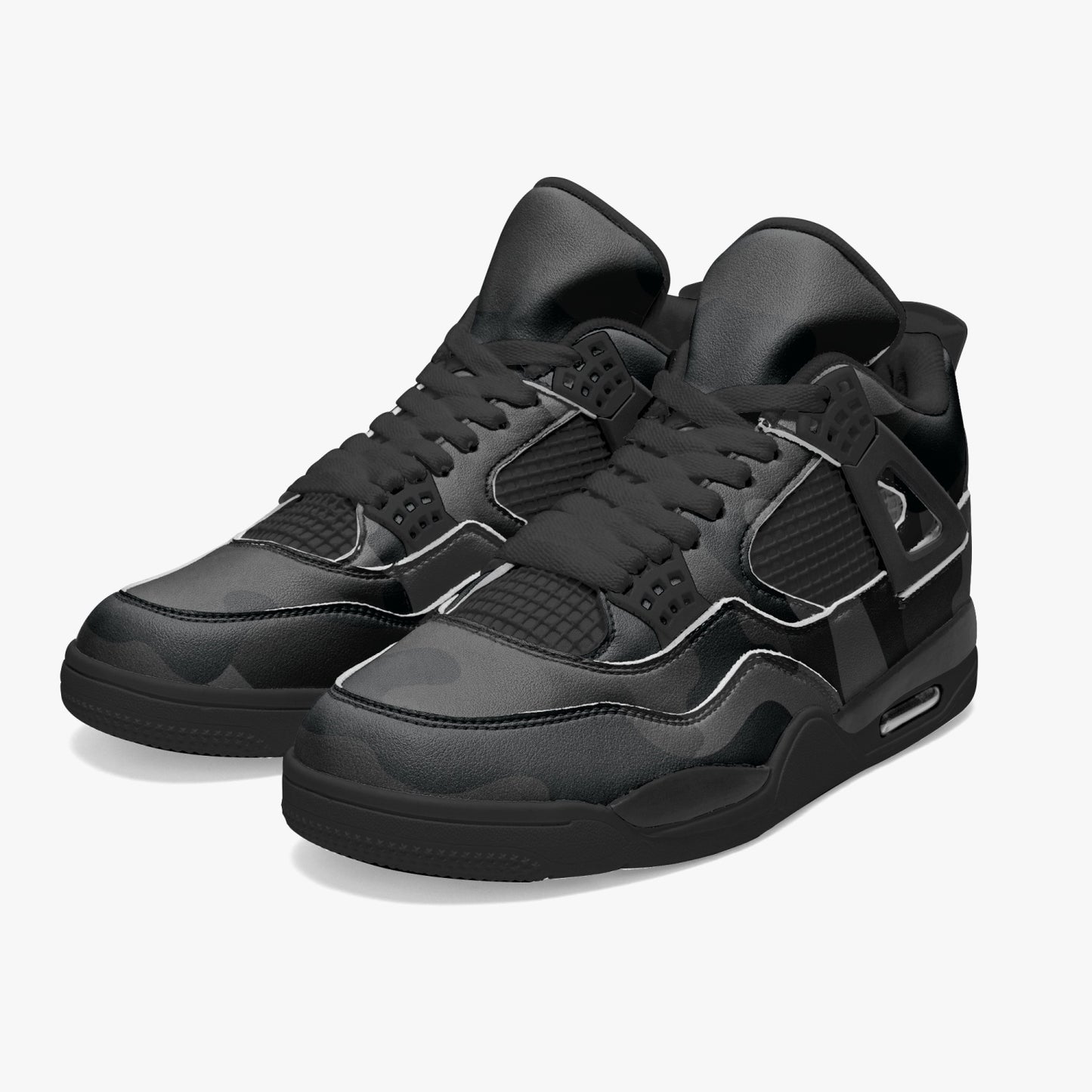 Camo Jordans AJ4 | Black Camouflage