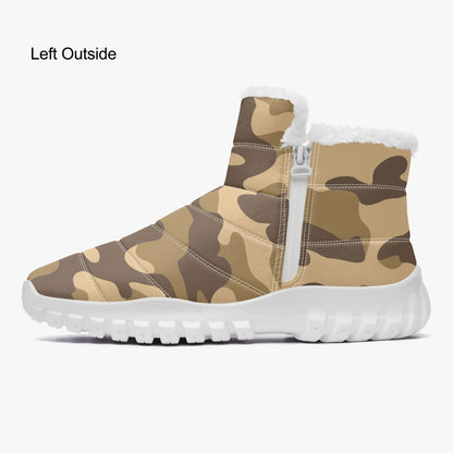 Camo Boots | Cotton-pad Fur Zipper Up | Khaki