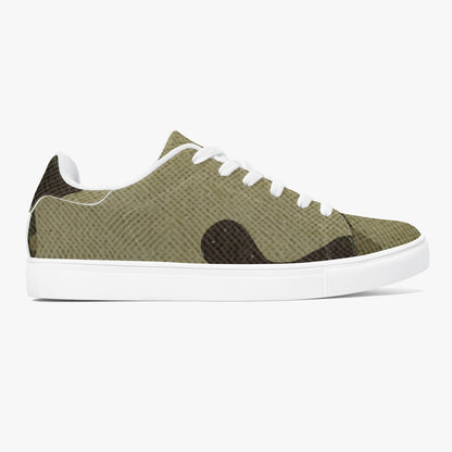 Camo Sneakers | Classic Low-Top Leather | Green Fabric