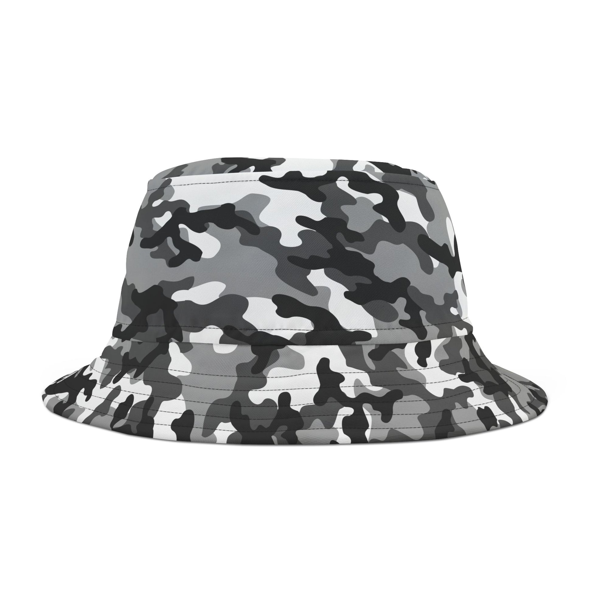 Camo Bucket Hat | Black, Gray and White Camouflage