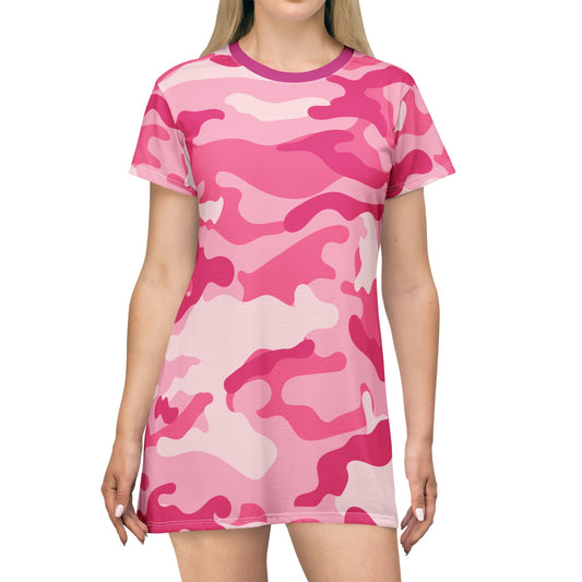 Camo T-Shirt Dress | Lavender Pink Camouflage