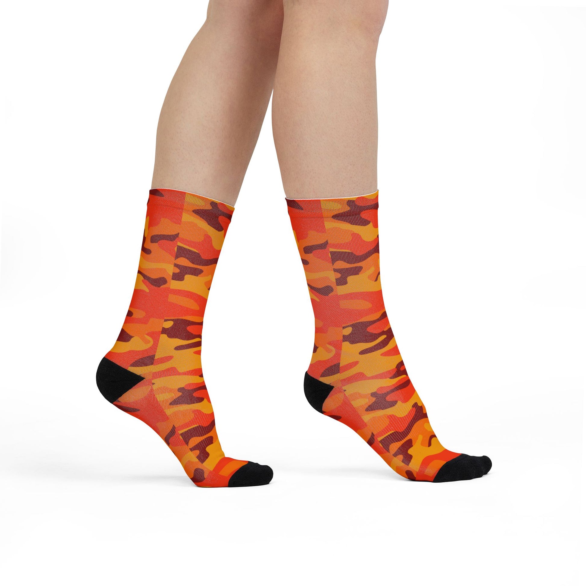 Camo Socks | Orange & Red | Sublimation Crew