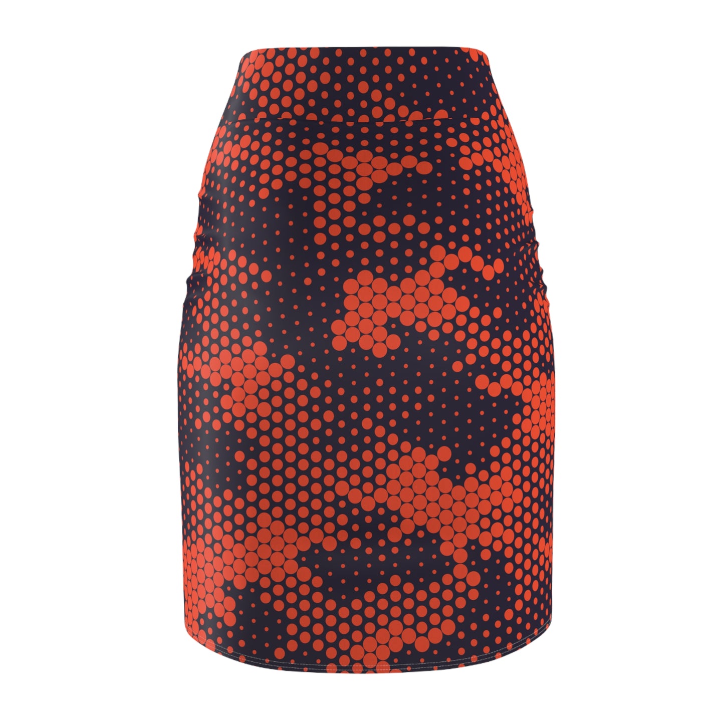 Camo Mini Skirt | Pencil Cut | Orange & Blue Digital