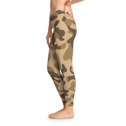 Khaki Camo Leggings For Women | Mid Waist Fit