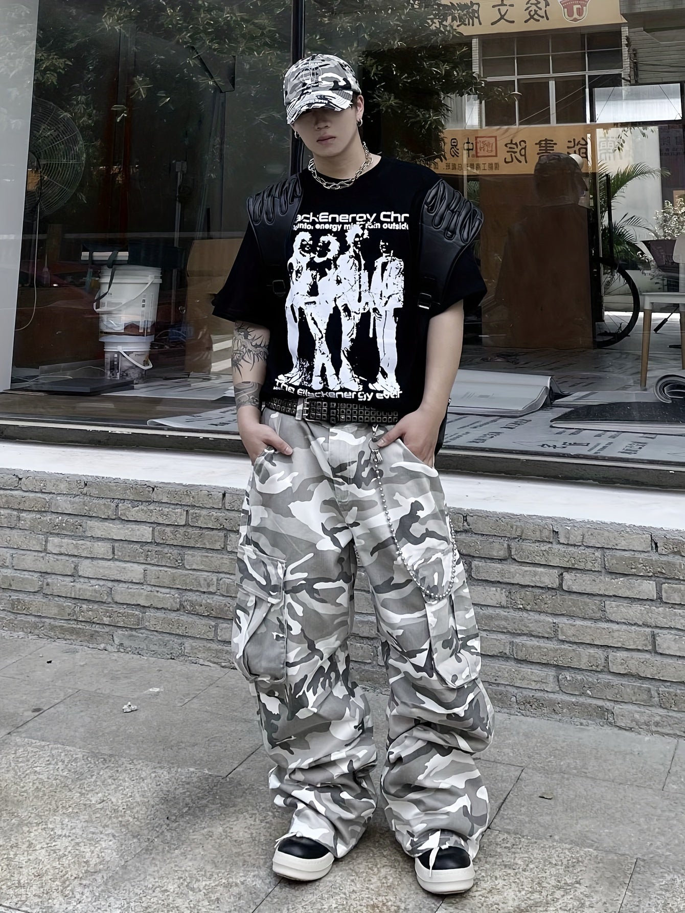 Men's Casual Camo Cargo Pants | Loose Fit, Multi-Pocket