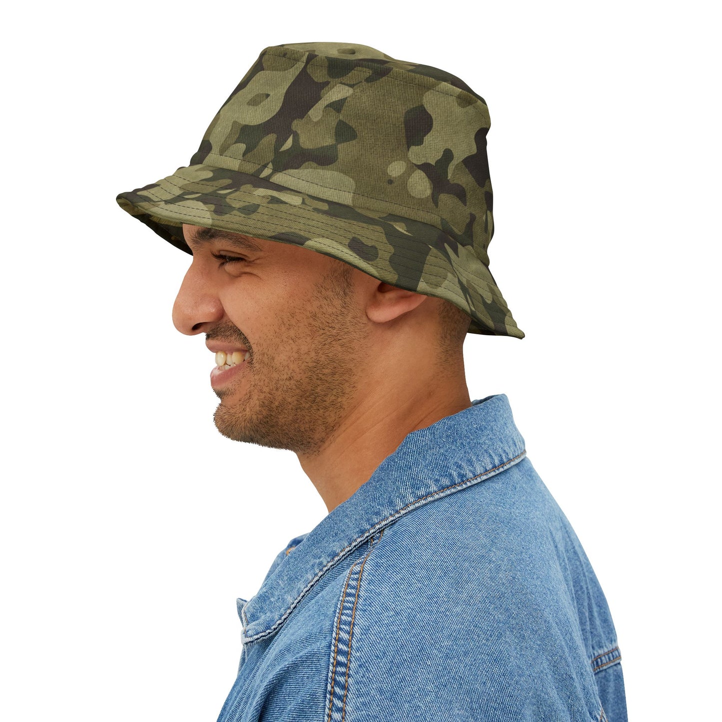 Camo Bucket Hat | Green Fabric Camouflage