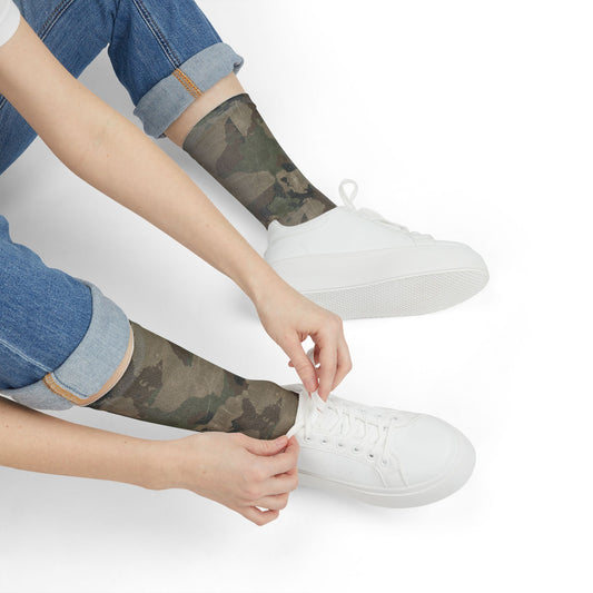 Camo Socks | Dirty Brown | Sublimation Crew