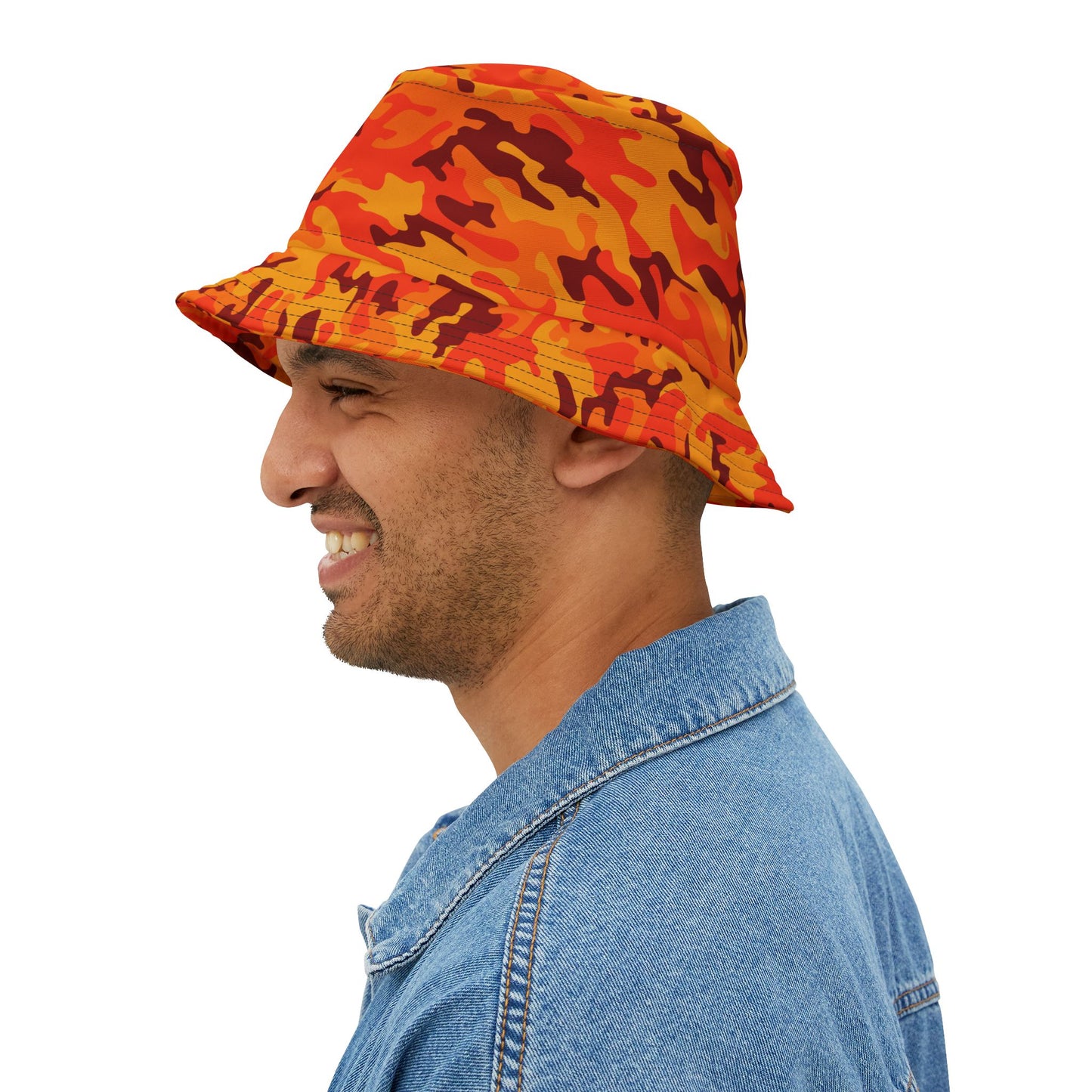 Camo Bucket Hat | Orange & Red Camouflage