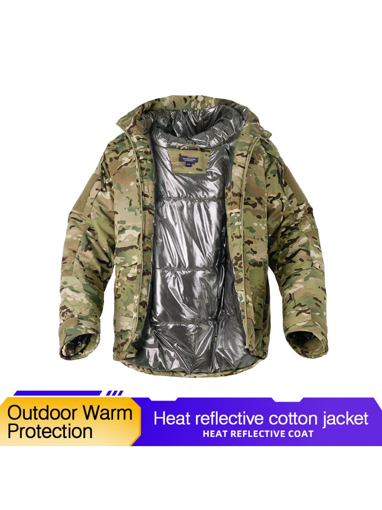 Winter Tactical Camo Coat: Cotton-Padded, Water-Repellent, Warm