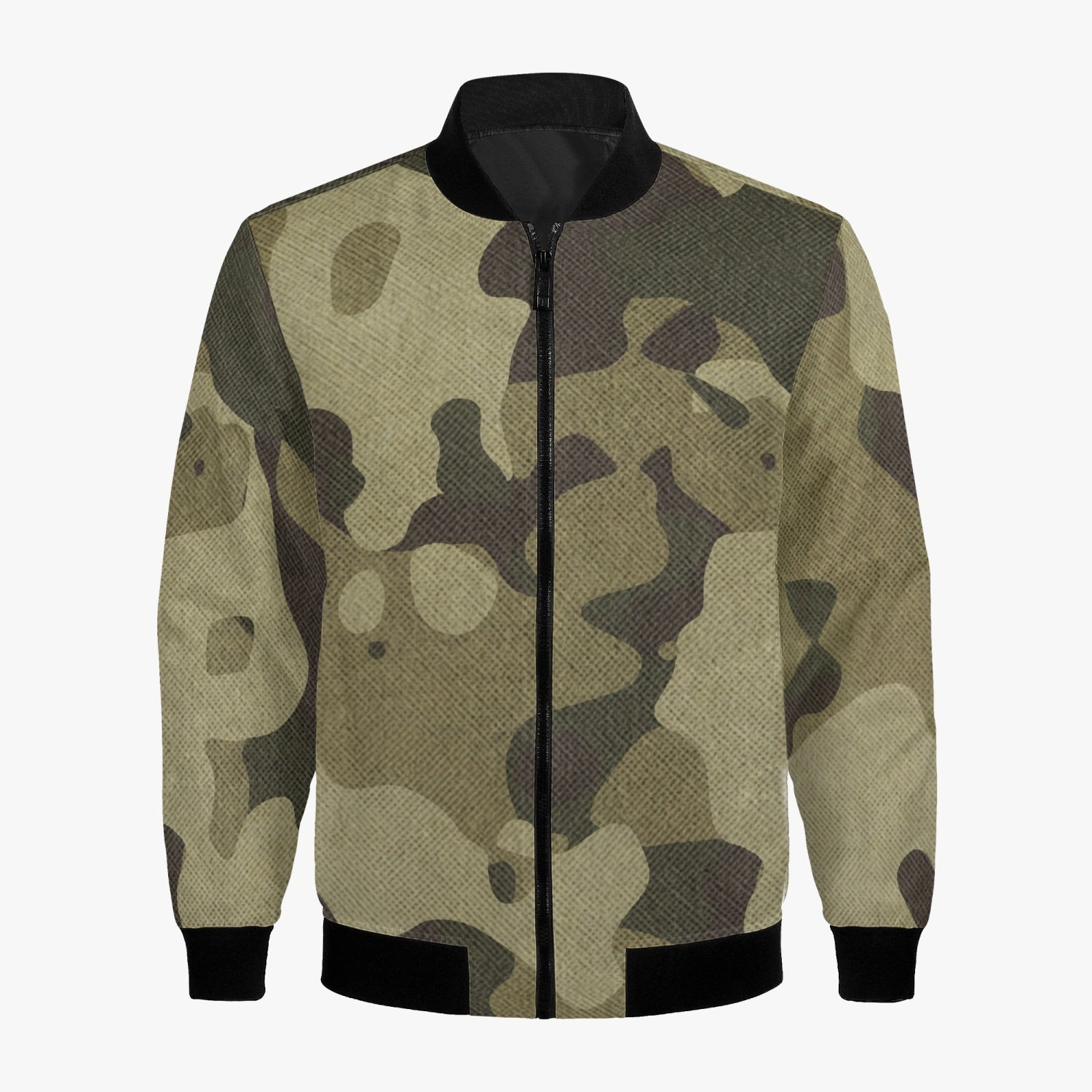 Women's Camo Bomber Jacket | Green Fabric Camouflage