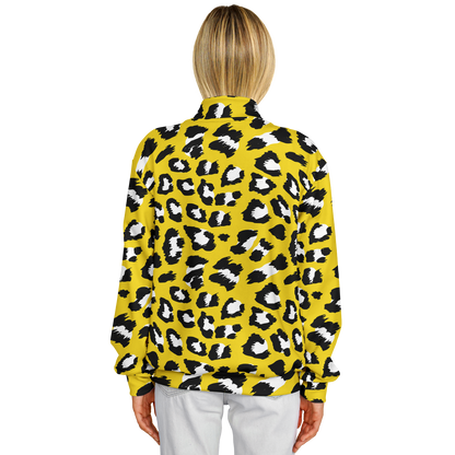 Baseball Jacket in Yellow & Black Leopard Pattern