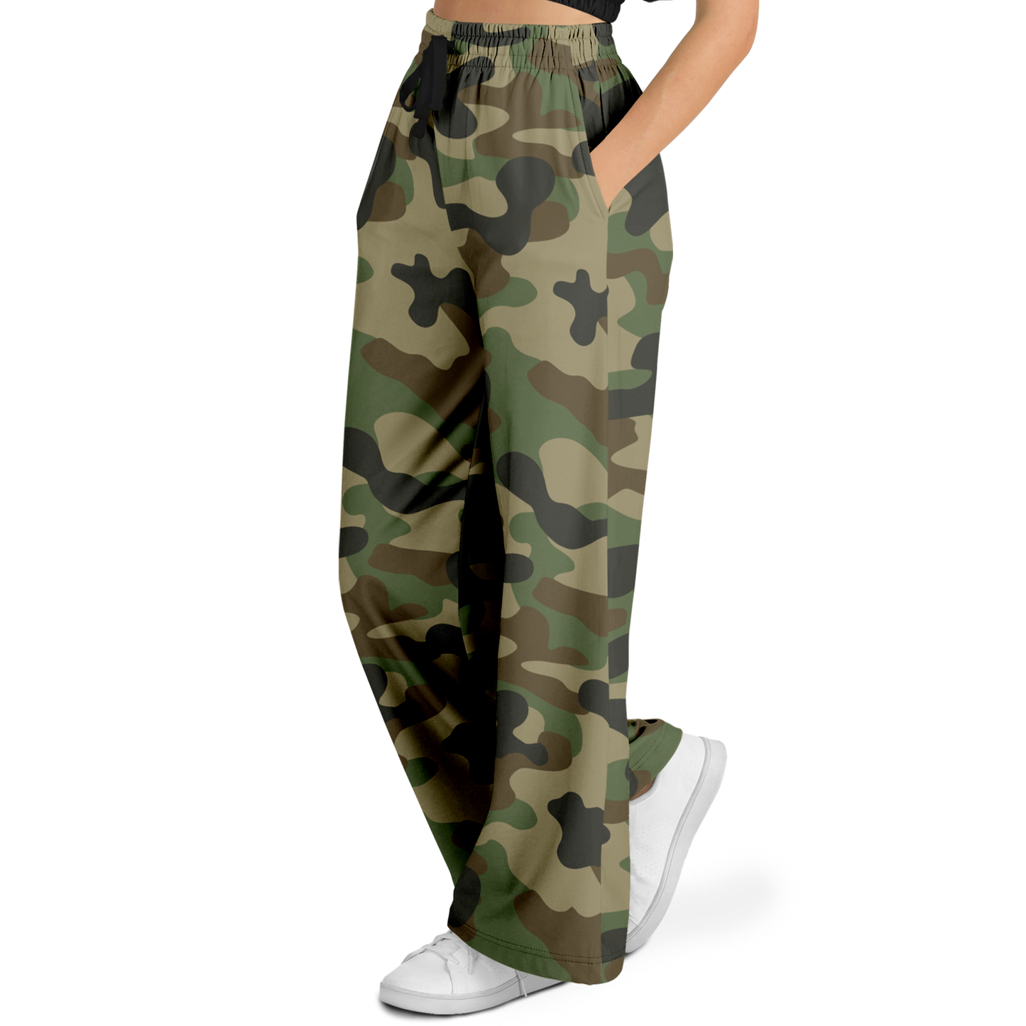 Camo Wide Leg Pants | Military Brown Camouflage