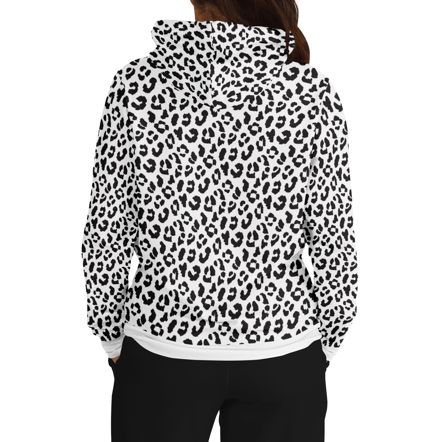 Leopard Hoodie | Black and White Pattern | Unisex