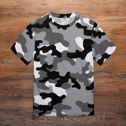 Camo Shirt | Black, White & Gray Camouflage T