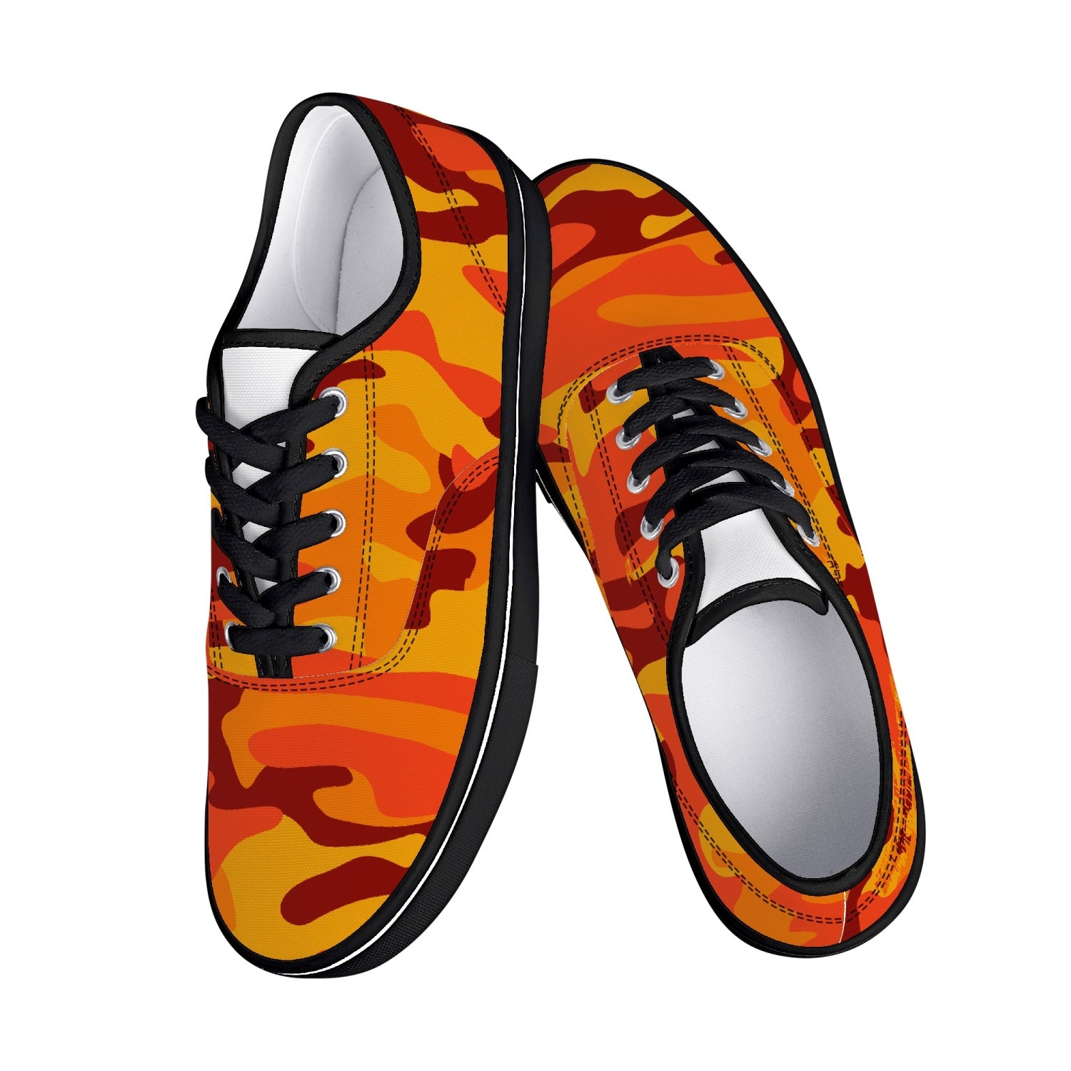 Camo Skate Shoes | Orange & Red Camouflage