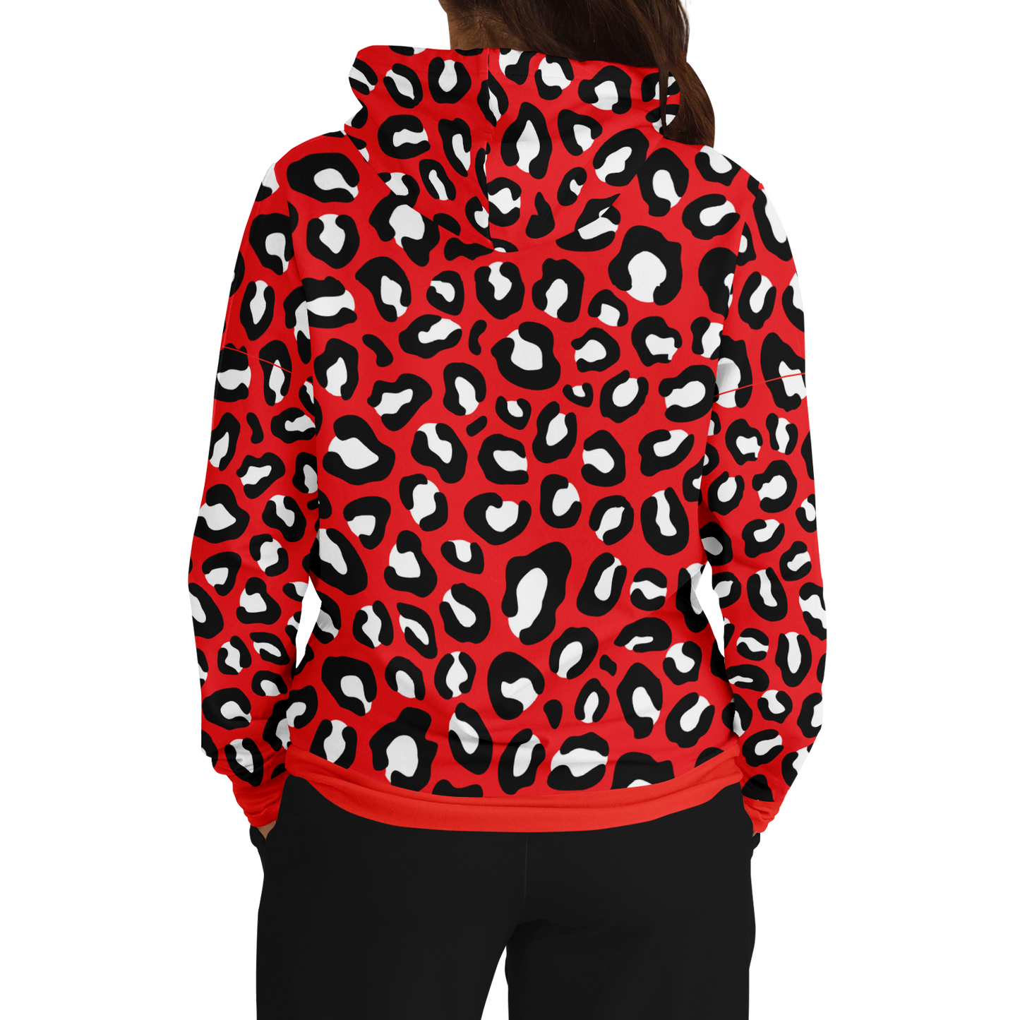 Leopard Hoodie | Red, Black and White Pattern