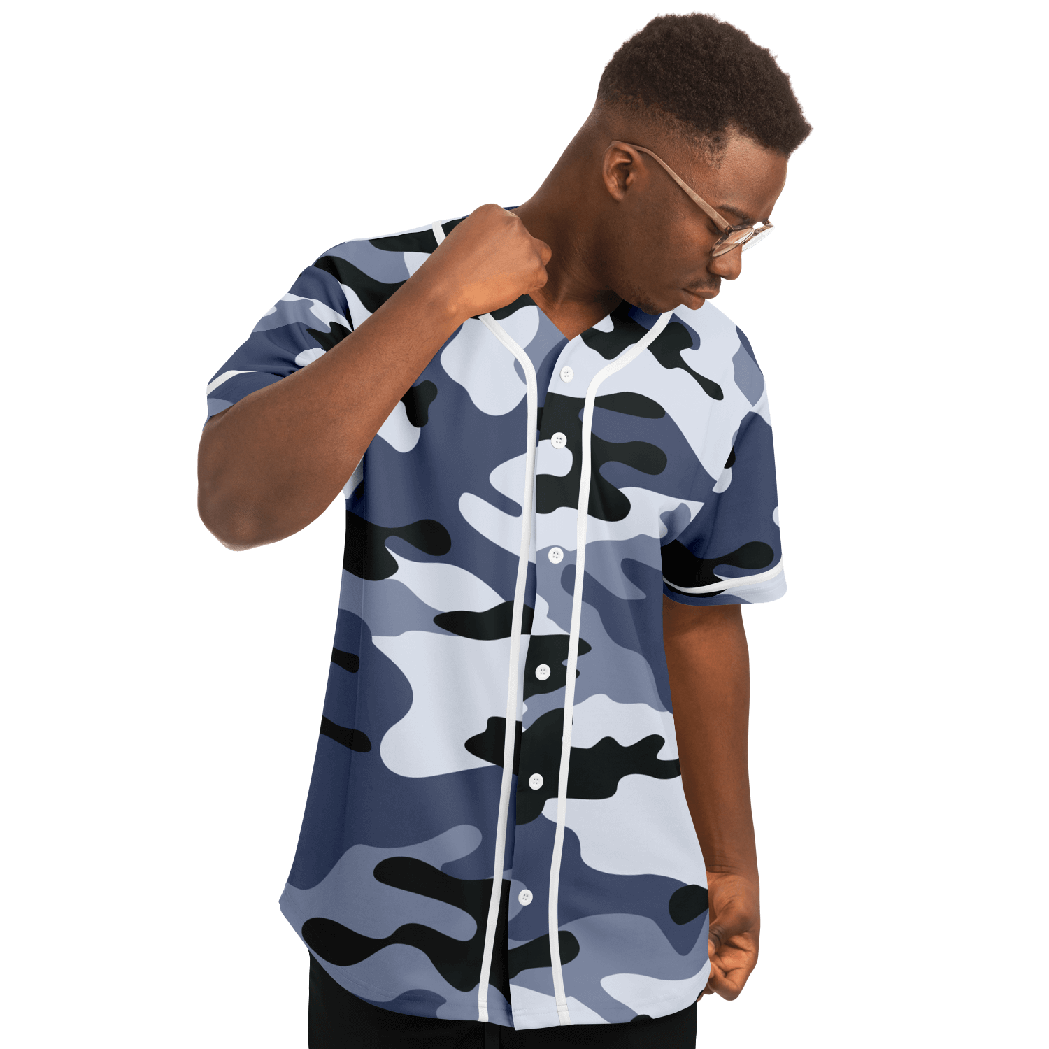 Camo Baseball Jersey | Light Blue Camouflage