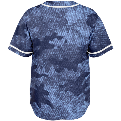 Camo Baseball Jersey | Denim Blue Camouflage