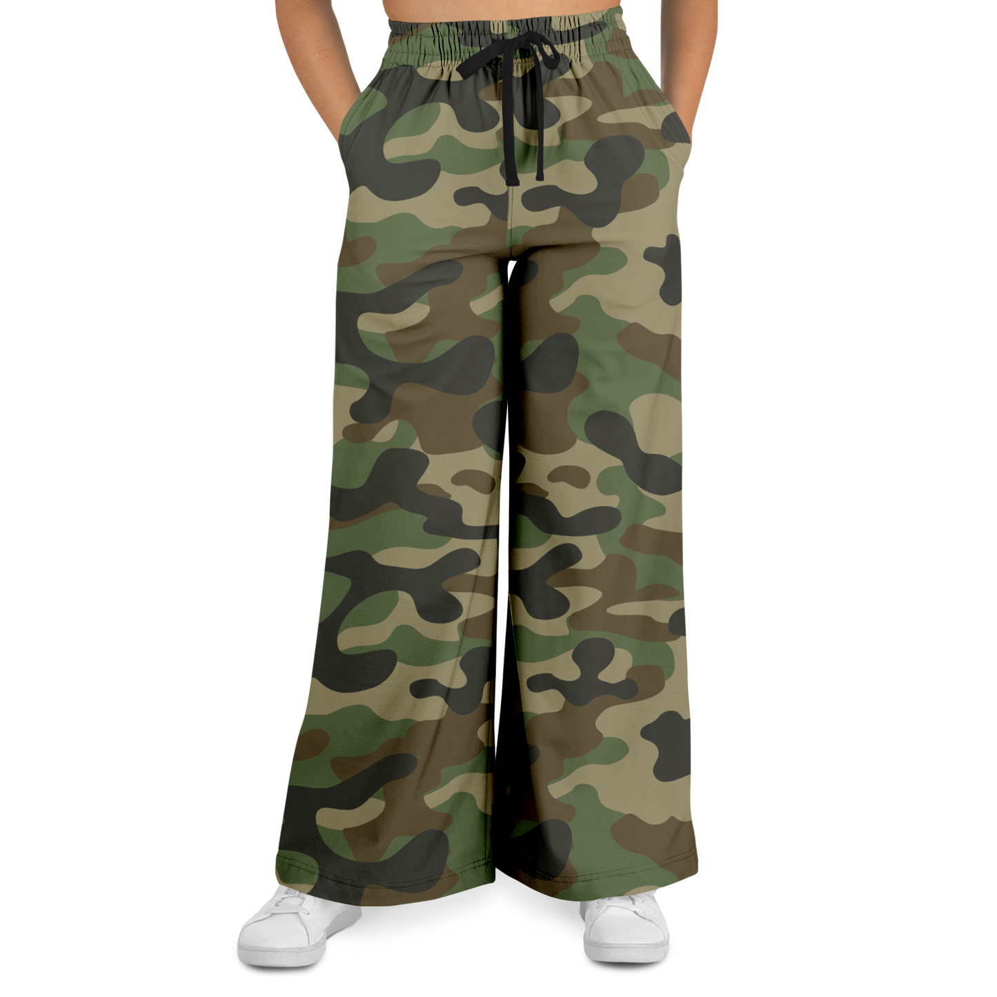 Camo Wide Leg Pants | Classic Green