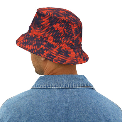 Camo Bucket Hat | Orange & Blue Camouflage