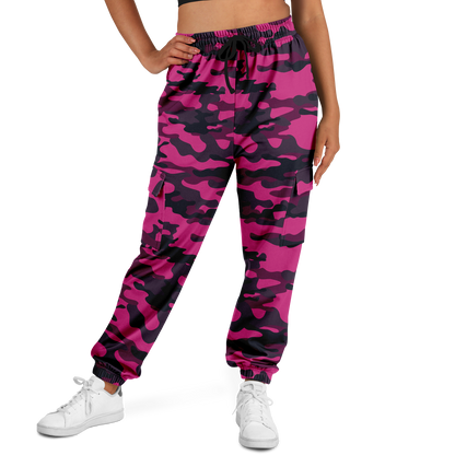 Pink Camo Cargo Pants | Onyx & Deep Blue Mixed Camouflage