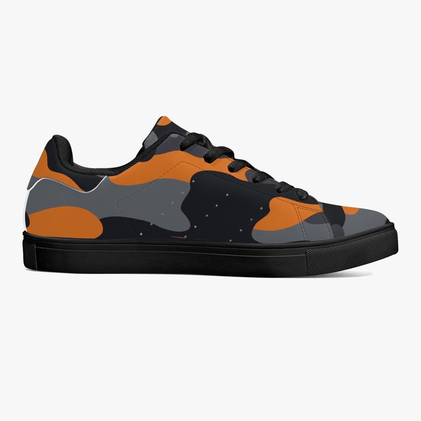 Camo Sneakers | Classic Low-Top | Orange, Black, & Gray