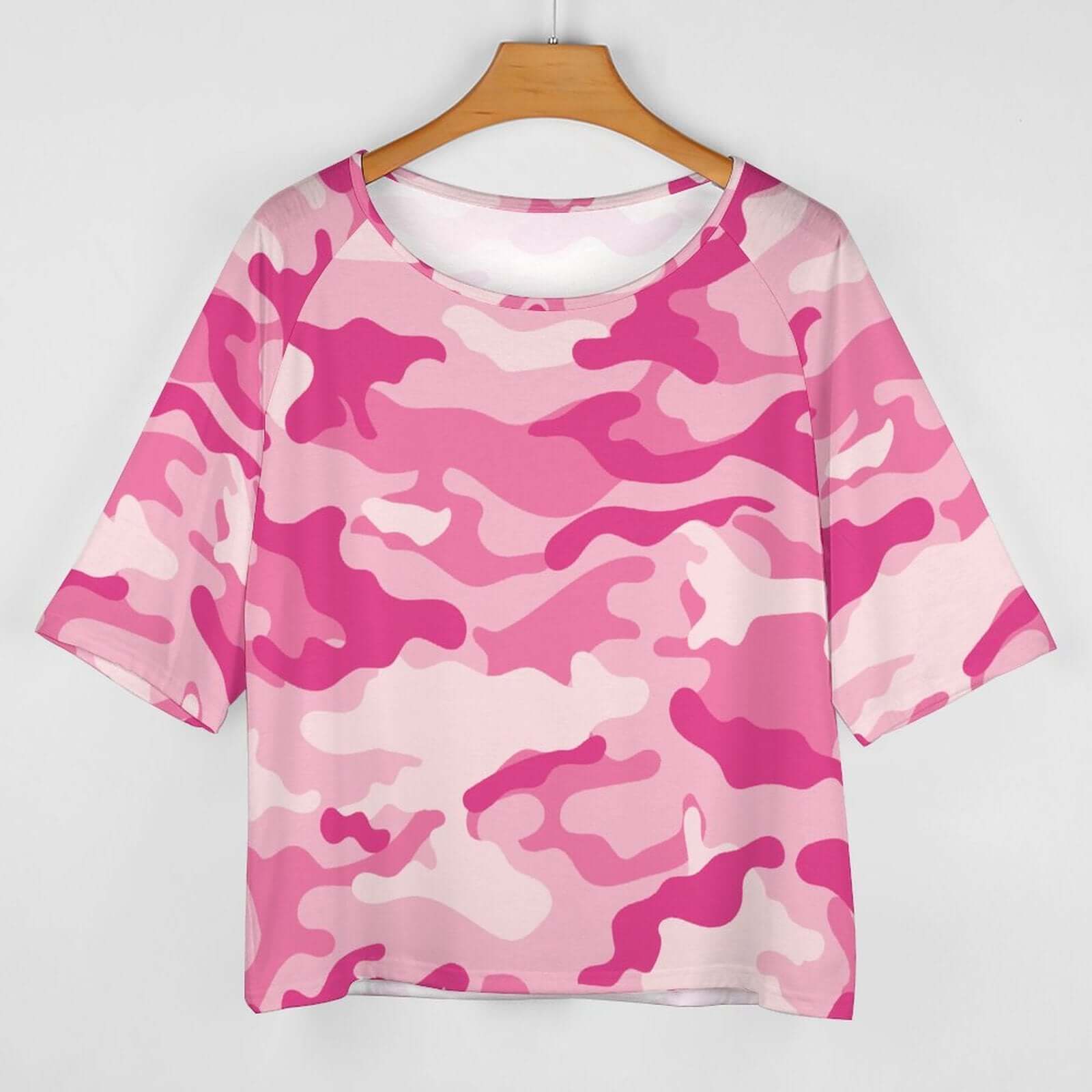 Off The Shoulder Top | Lavender Pink Camo Shirt