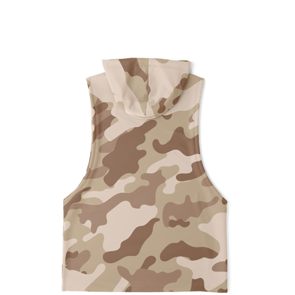 Sleeveless Hoodie | Brown Desert Camouflage