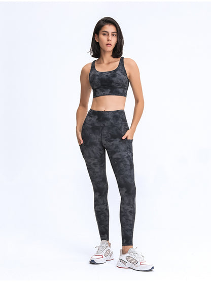 Millennia Wide Waistband Camo Leggings with Pockets