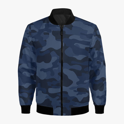 Women's Camo Bomber Jacket | Deep Blue Camouflage