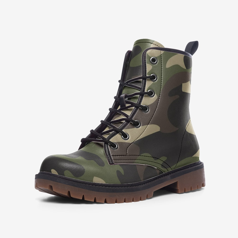 Camo Boots | Leather Camouflage in Classic Green