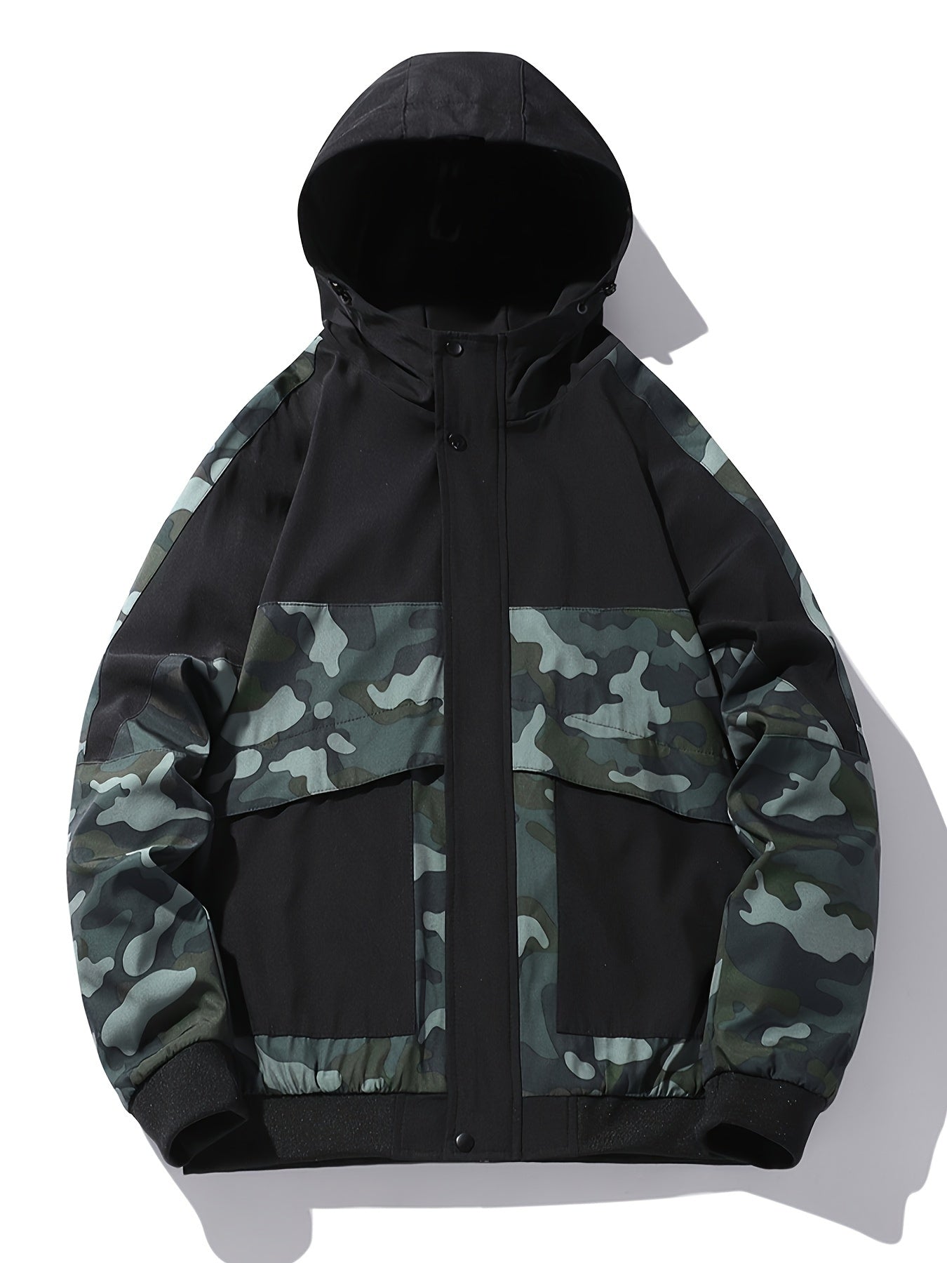 Camo Graphic Fleece Jacket | Men's Casual Hooded Winter Coat