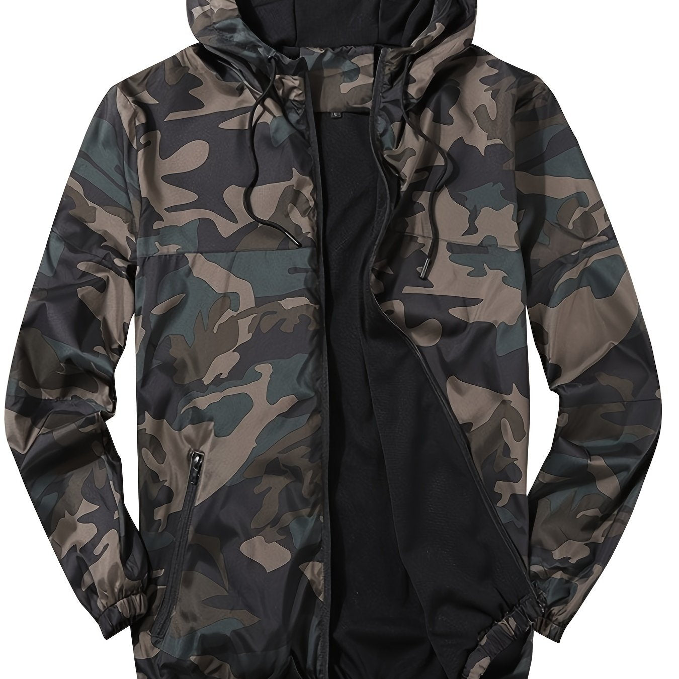 Camouflage Pattern Hooded Jacket for Men | Loose Fit