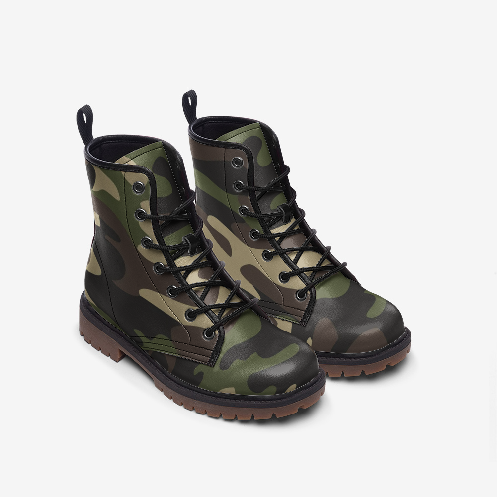 Camo Boots | Leather Camouflage in Classic Green