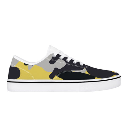 Camo Skate Shoes | Yellow, Black, and Silver Camouflage