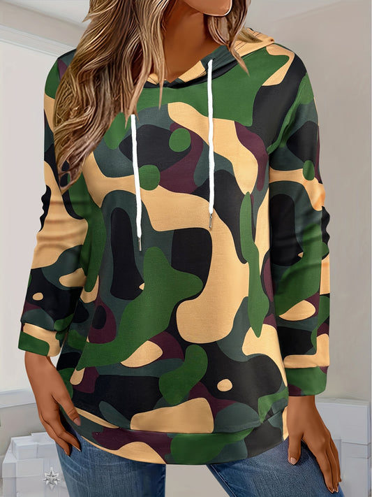 Women's Camo Hoodie | Long Sleeves with Drawstring