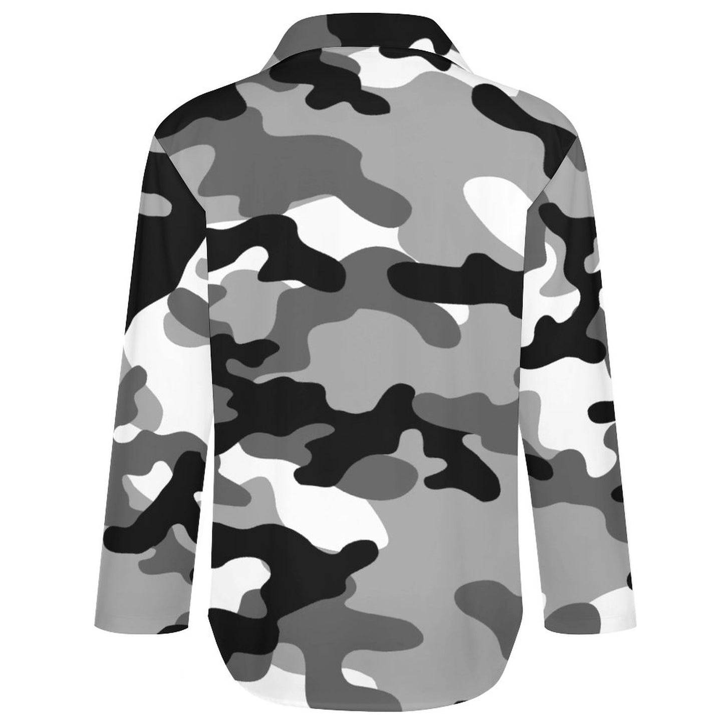 Women's Button-Up Camo Shirt | Black, White & Gray