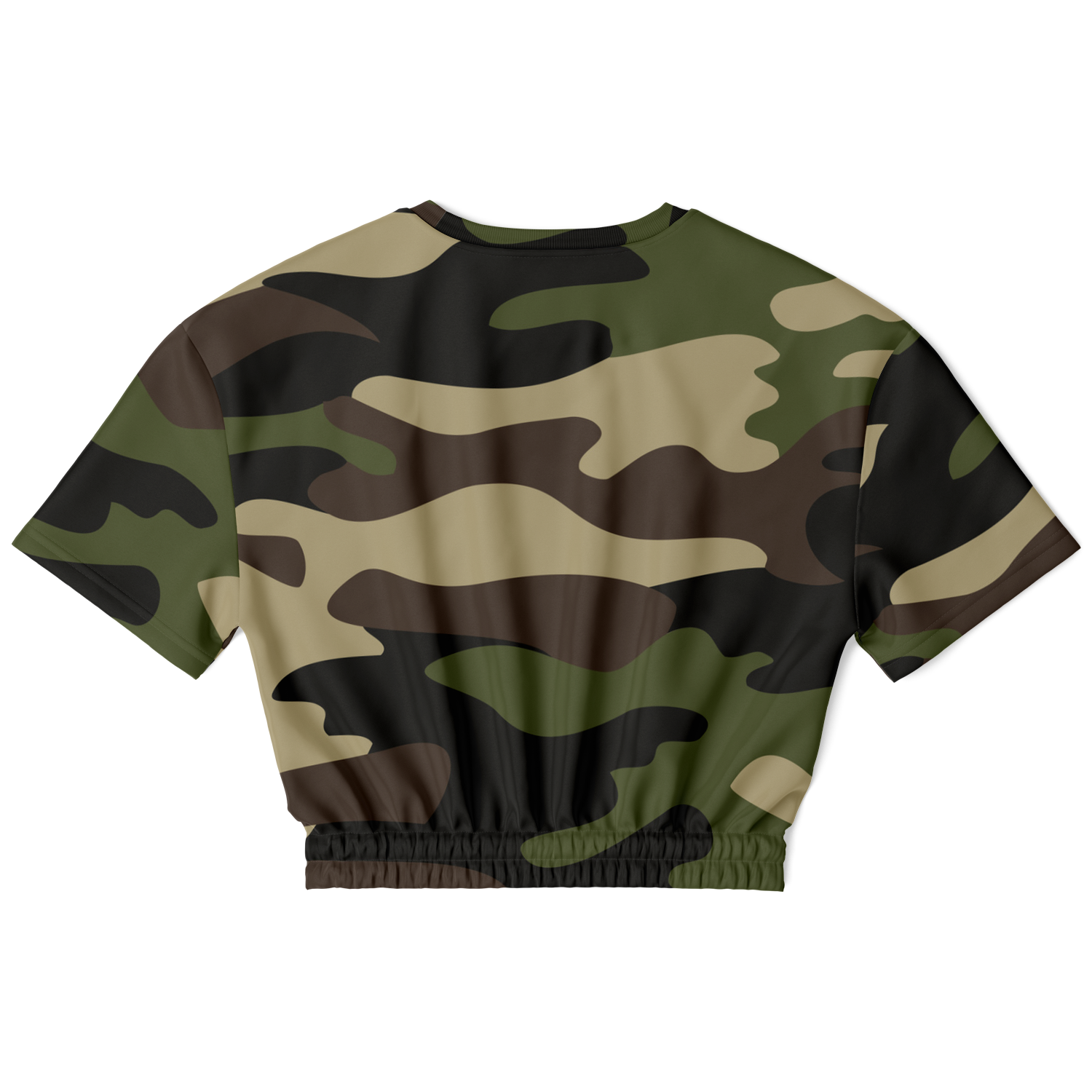 Camo Crop Top Sweatshirt | Classic Green Camouflage