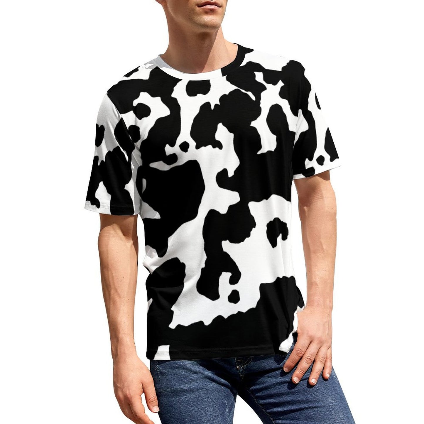 Camo Shirt | Black & White Cow Camouflage T