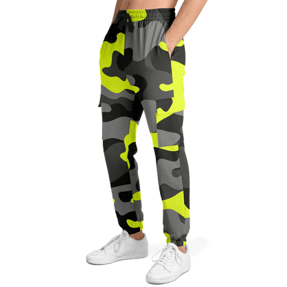 Camo Cargo Pants | Unisex | Black, Gray & Yellow Camouflage