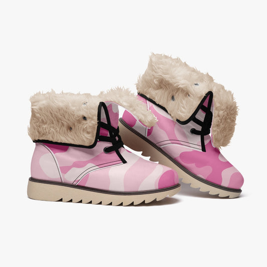 Camo Boots | Lavender Pink Cotton-Pad Fur Lining