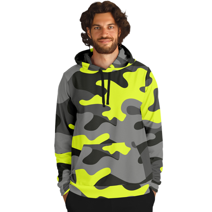 Camo Hoodie | Black, Gray & Yellow Camouflage Pullover