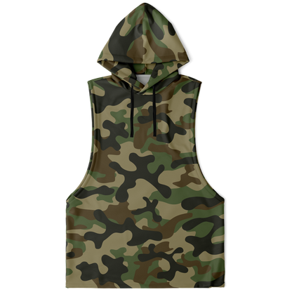 Sleeveless Hoodie | Military Brown Camouflage