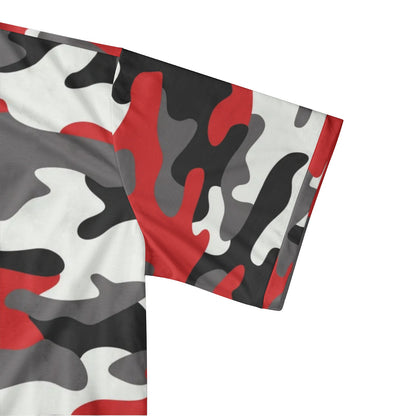 Camo Golf Shirt | Red, Black, and White Camouflage