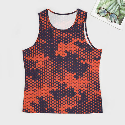 Camo Tank Top | Orange & Blue Digital Camouflage