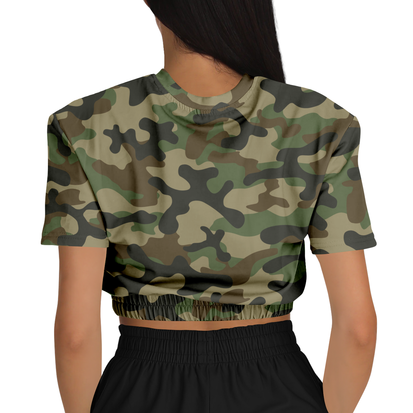 Camo Crop Top Sweatshirt | Military Brown Camouflage